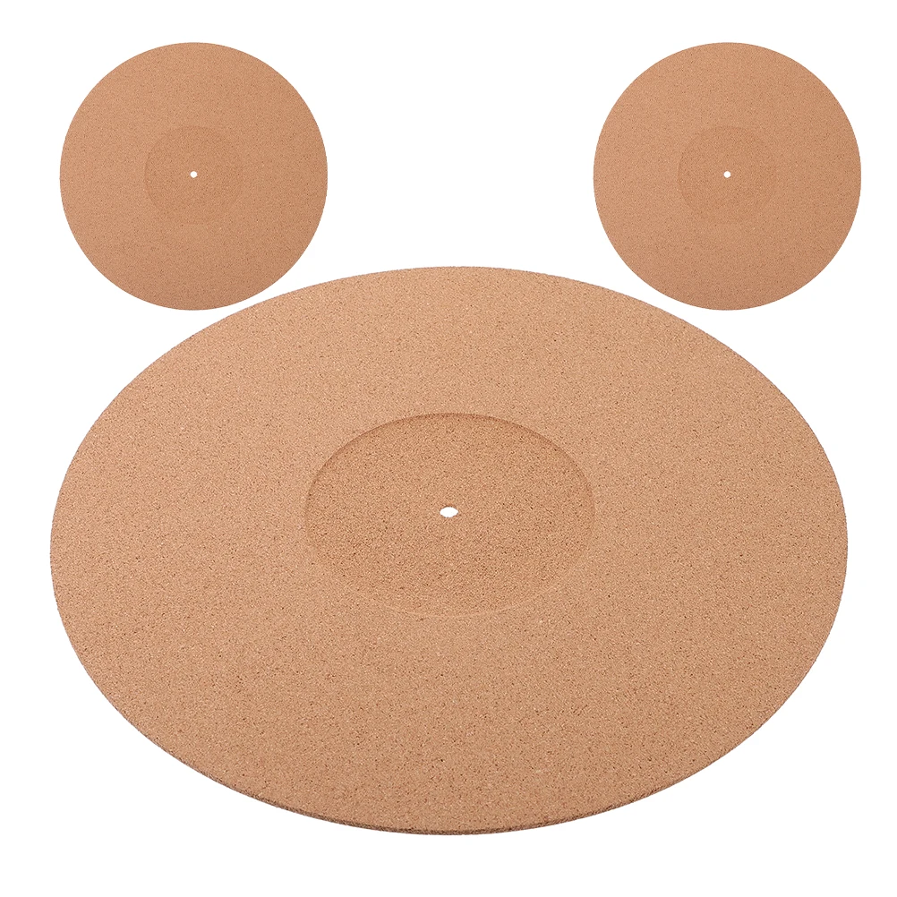 

3 Pcs Vinyl Record Player Mat Turntable Cork Pad Soft Anti Vibration Platter Mats DJ Equipment Accessories Ensures Safety