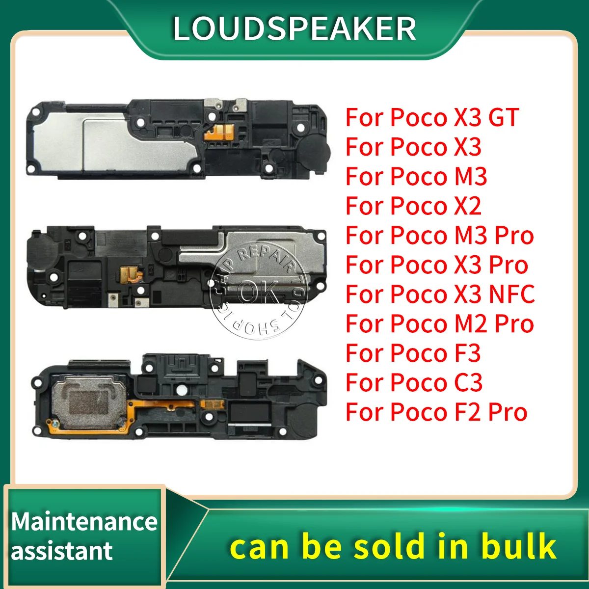 

Громкоговоритель для XiaoMi PocoPhone Poco C3 F3 X2 X3 GT NFC M2 M3 Pro Громкий динамик Зуммер Звонок Гибкие запасные части