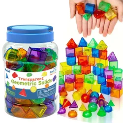 Children Montessori Education Math Toys 3D Geometric Solids Shapes Color Sorting Colorful Letters Numbers Learning Teaching Aids