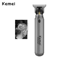 Kemei Hair Liners Clippers Men Beard Trimmer Zero Gapped T-Blade Hair Cutting Machine Cordless Professional Barber Edgers Cutter