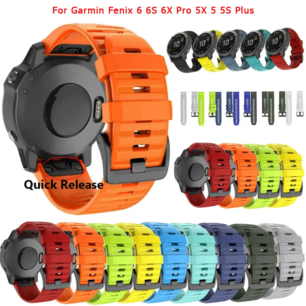 26 22 20mm Silicone Watchband for Garmin Fenix 8 51mm 43 47mm 7 7X 7S 5S 6S 6 6X Pro Plus 3HR 935 Smartwatch Wrist Strap Easyfit