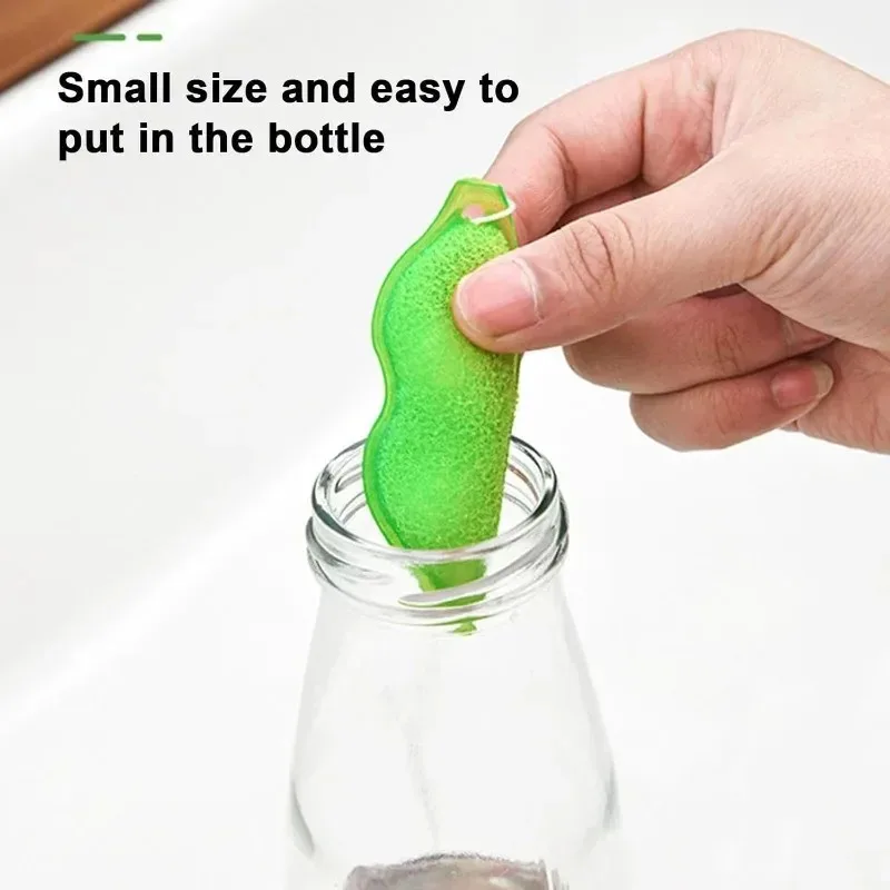 12/1PCS Magic Pea Cleaning Sponge Coffee Tea Wine Drink Glass Bottle Cleaner Brush Cup Washing Scrubber Kitchen Cleaning Gadgets