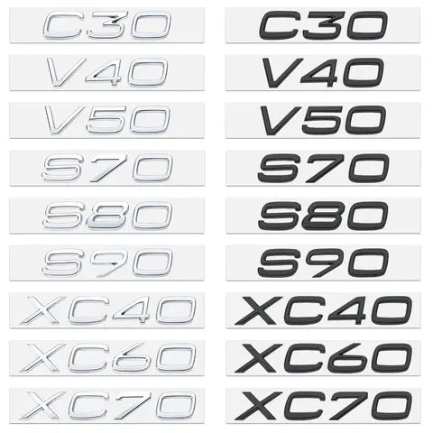 3d Black Car Trunk Letters For Volvo C30 V40 V50 V60 V90 S40 S60 S80 S90 XC40 XC60 XC90 Emblem Logo Badge Sticker Accessories