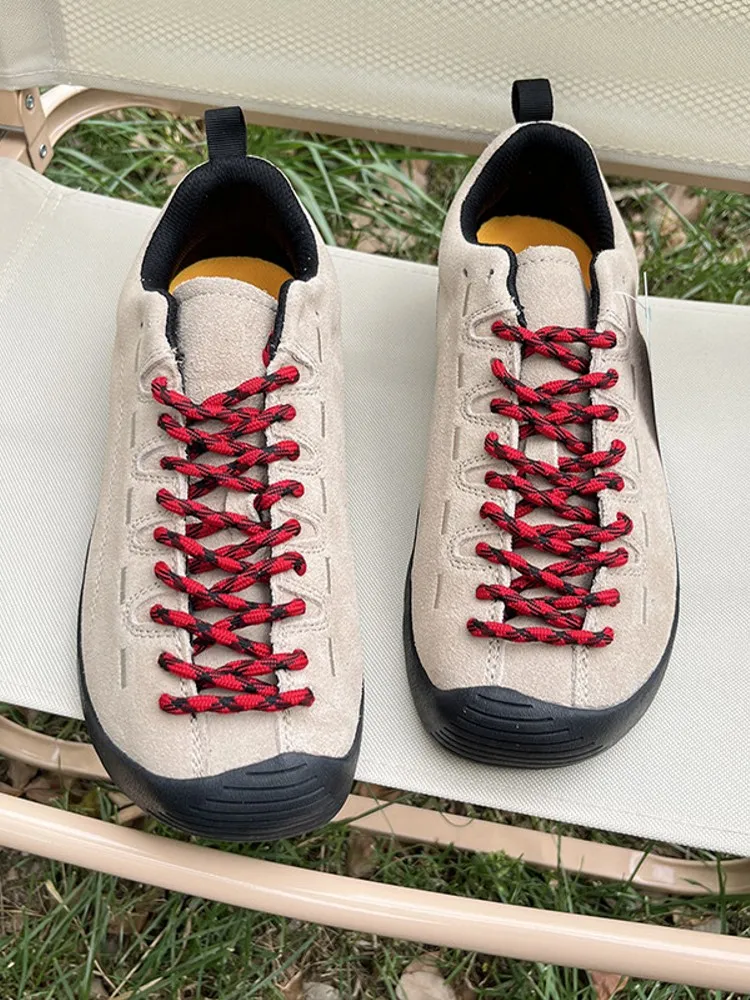 Men Women Comfortable Camping Outdoor Hiking Shoes Lace Up Breathable Cow Suede Leather Men Women Sneakers Sports Trekking Shoes