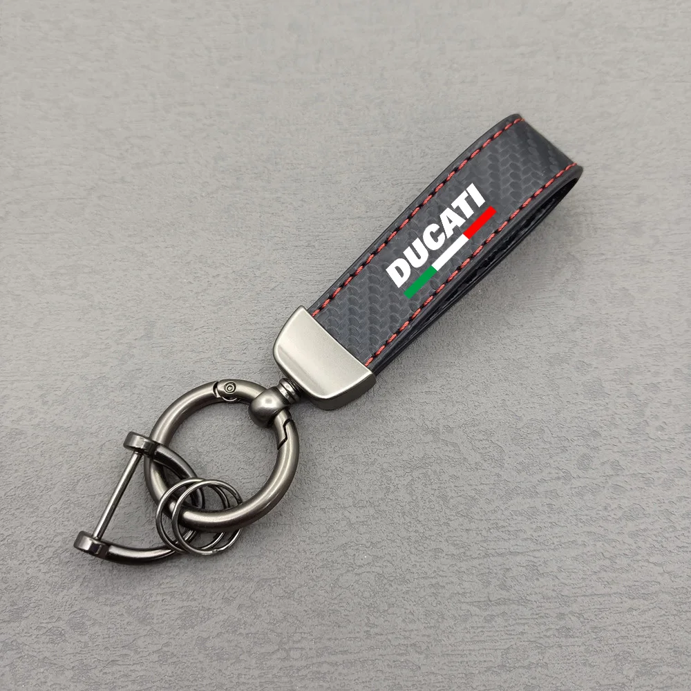 

Motorcycle Keychain Carbon Fibre Key Ring for Ducati Monster Panigale Diavel Superleggera V4 Scrambler 950 959 Car Accessoies