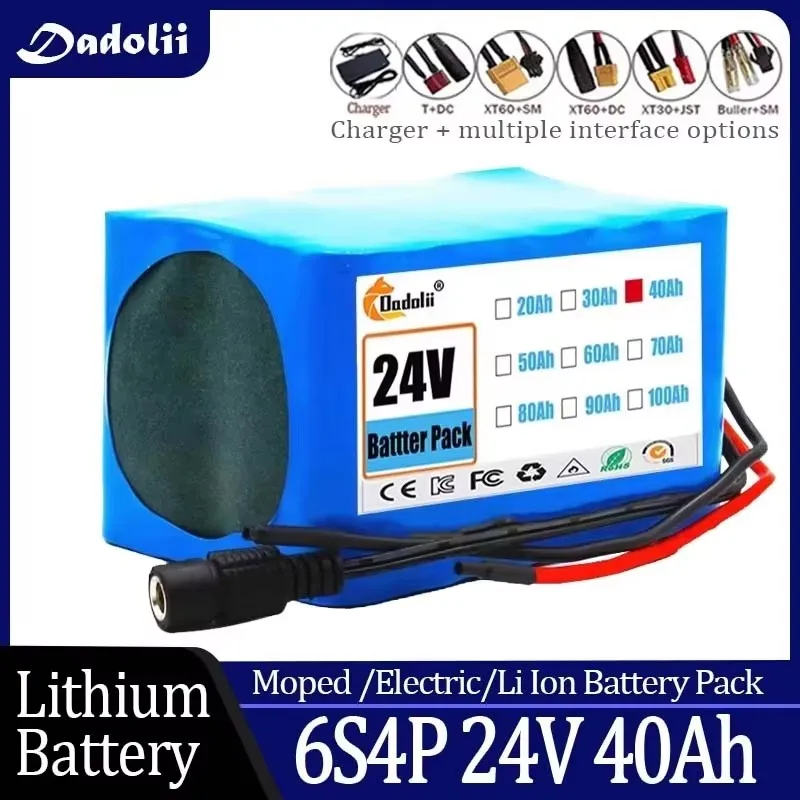 

6s4p 24V 40Ah 18650 Battery Lithium Battery 25.2v 40000mAh Moped /Electric/Li Ion Battery Pack