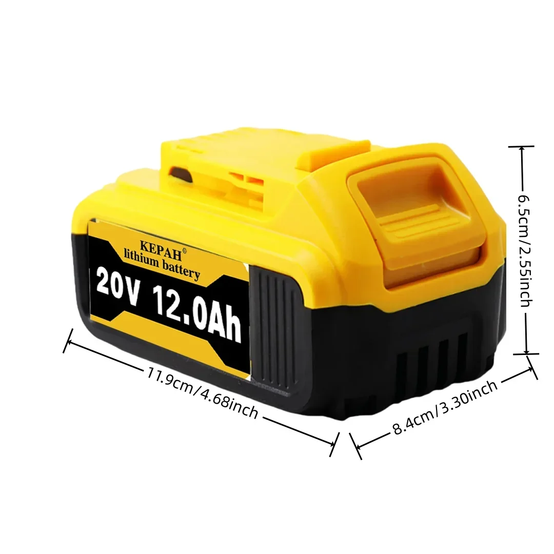 12000mAh DCB200 20V Lithium battery Replacement Suitable for Dewalt 18V DCB184, DCB200，DCB182，DCB180，DCB181，DCB182，DCB201，DCB206