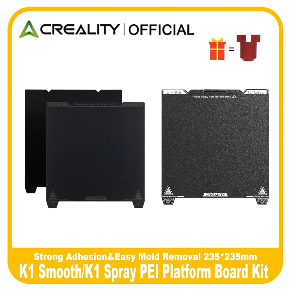 

Плата Creality K1 Spray/Smooth PEI 235x235 мм с мягким магнитным клеем для Ender-3 S1/Ender-5 S1/K1/Ender-3 V3/CR-10