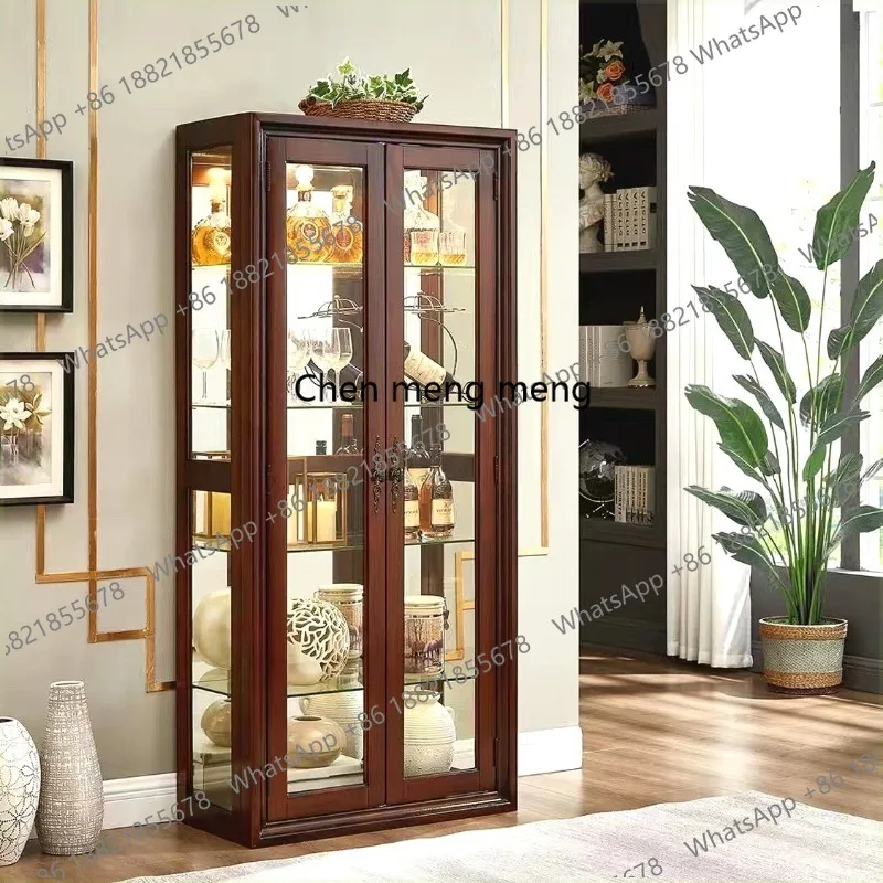 

American Solid Wood Wine Cabinet Living Room Household Single Wine Cabinet New Chinese Side Bar Furniture Drankenkast