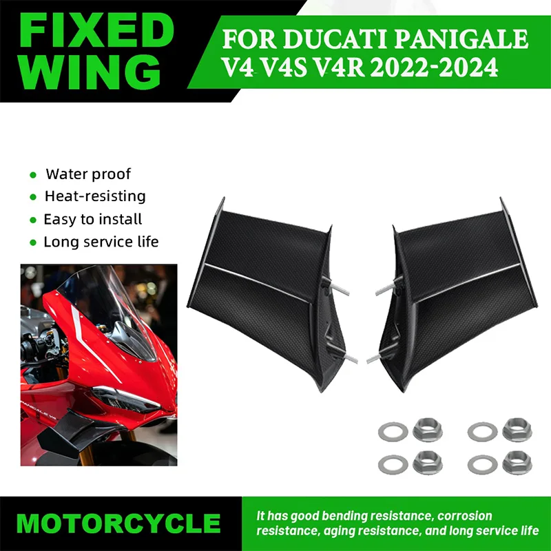 

Motorcycle Fixed Wing Spoiler For DUCATI PANIGALE V4 V4S V4R 2025-2026 CarbonFiber Aerodynamic Wing Side Winglet aileron Fairing
