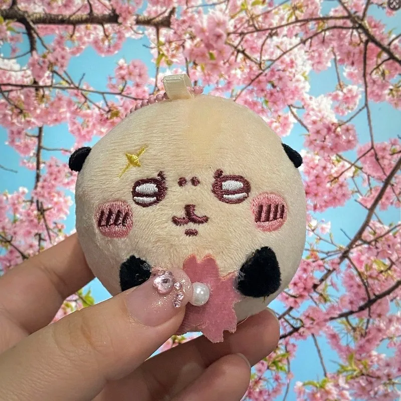Sakura Series Plush Keychain Cute Round Usagi Hachiware Jiikawa Style Pendant Kawaii Anime Bag Charm for Fans - view 6