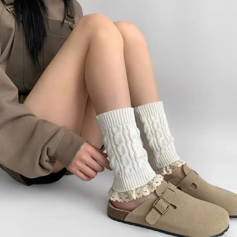 Ankle Warmers Leg Womens Winter Warm Stretch Knitted Slouch Thermal Ladies Thick Cuffs Boot Socks Female Gaiter Lolita Gift