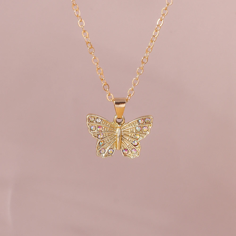 Aihua Gold Farbe Y2K Kristall Tier Herz Halskette Kpop Schlüsselbein Kette Halsketten für Frauen Mädchen Neue Trend Party Schmuck Geschenke – Detail 16