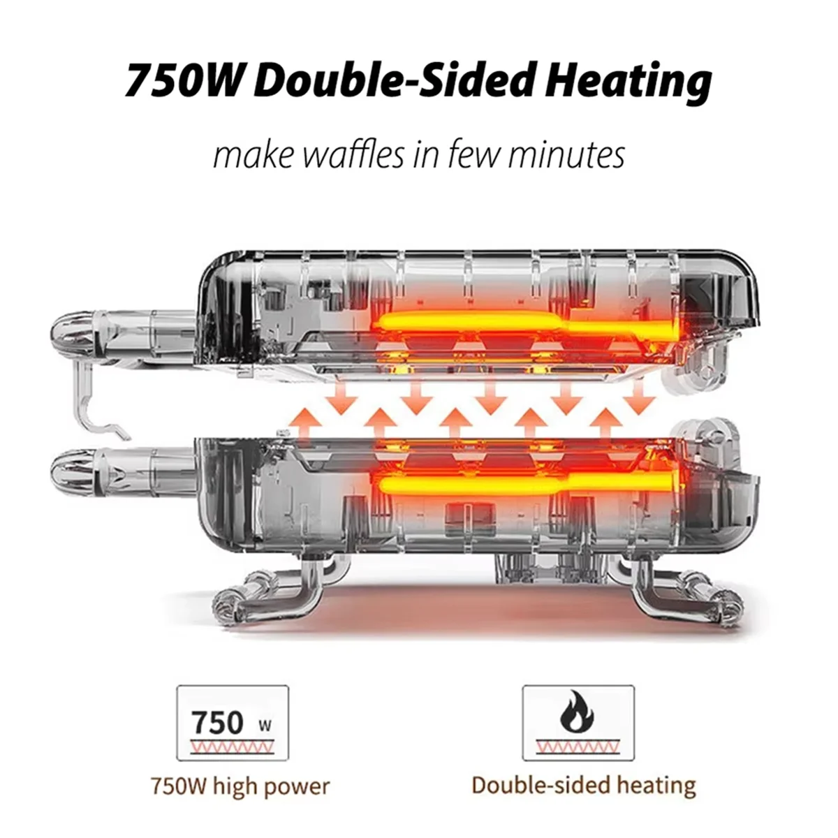 Mesin Sarapan Pancake Mini WaffleMaker 6 Berbentuk Hewan (AS)