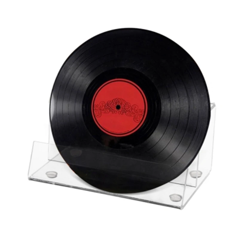 Hitam Bening Akrilik Pemegang Vinyls Record Bracket Display Stand Rak Album Rekaman