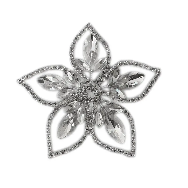 

Crystal Patch Blue Green Rhinestone Applique 3D Wire Work Flower Beads Bodice for Clothing Accessories