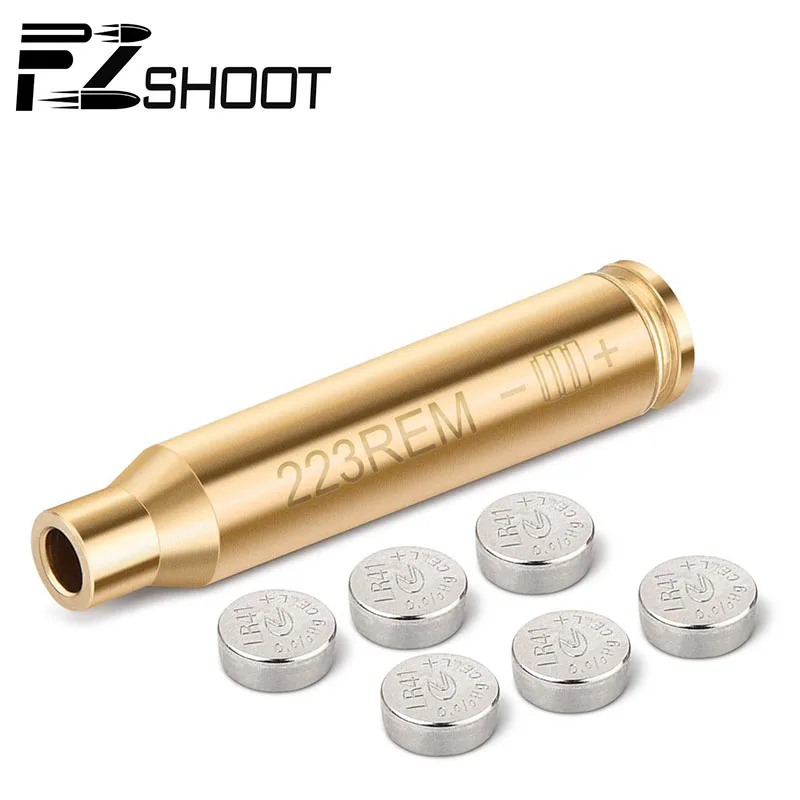 

EZshoot Hunting Tactical Bore Sight 223 5.56mm Red Dot Laser Boresighter with Batteries Compitable with Rifle