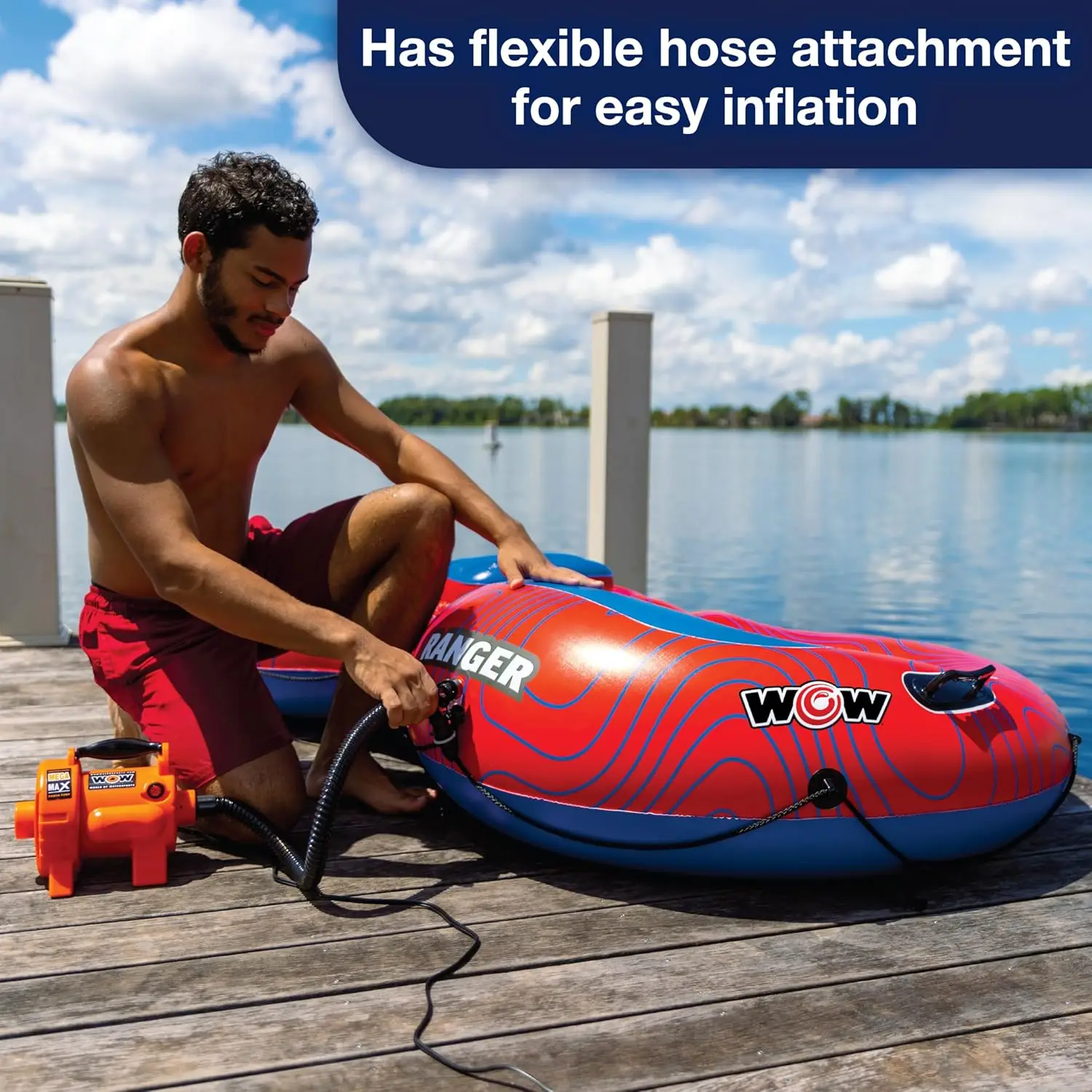 High-Power Foot Pump for Quick Inflation, Lightweight & Versatile with 1-Year Warranty