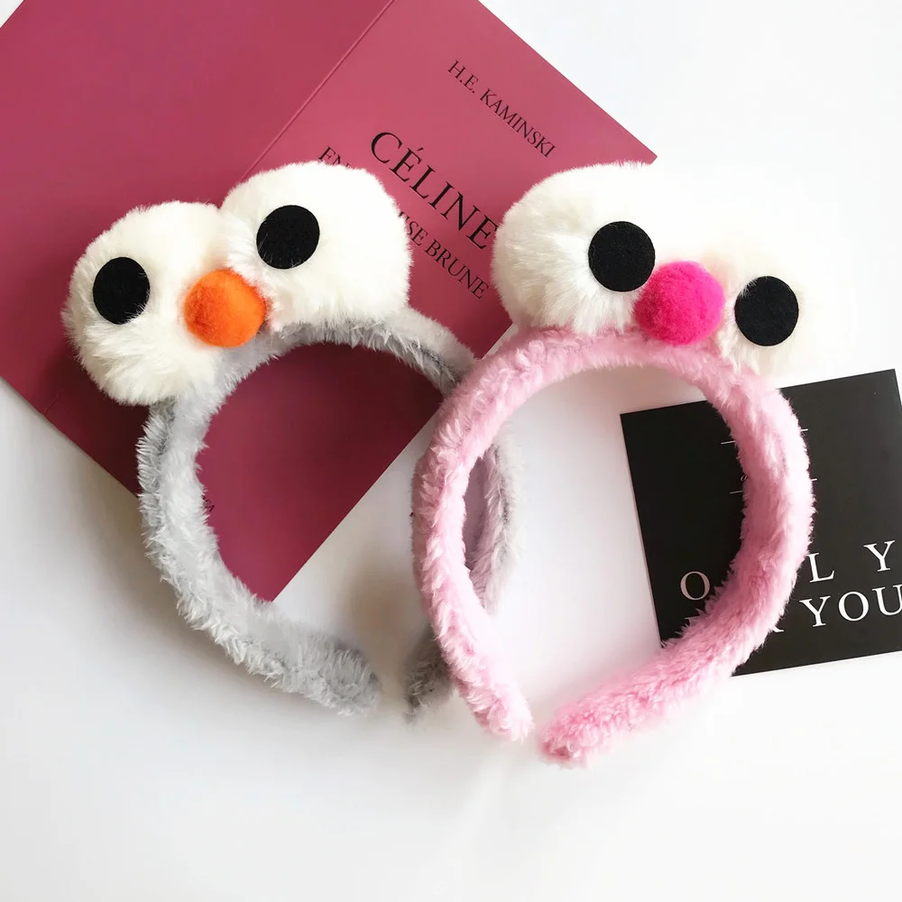 Cartoon Cute Headband New Plush Big Eyes Headband Women\'s Face Wash Headband Children\'s Headwear