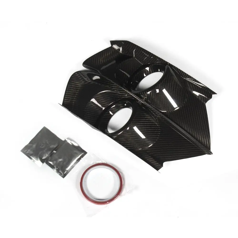 Carbon Fiber Front Bumper Fog Lamp Light Cover For Ford Mustang 2015up