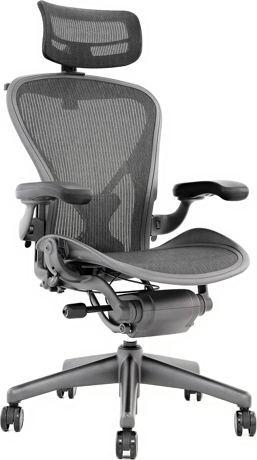 Aeron Chair By - Highly Adjustable Graphite Frame - With Posturefit - Carbon Classic (Medium)