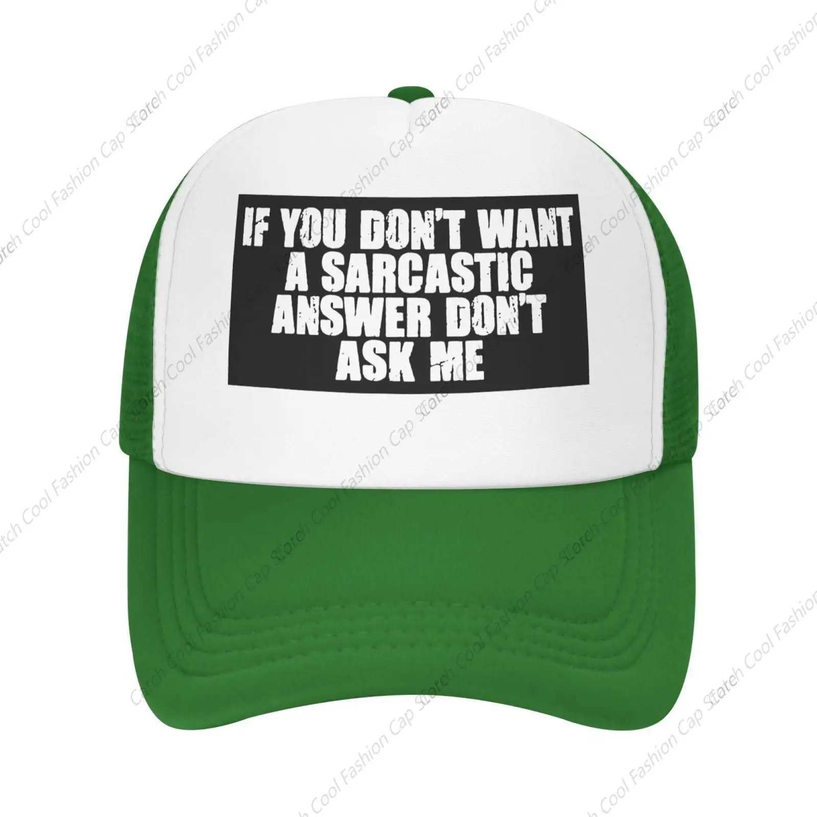 Funny Baseball Cap If You Don't Want A Sarcastic Answer Don't Ask Me for Men Women Trucker Mesh Hat Adjustable Sports Breathable