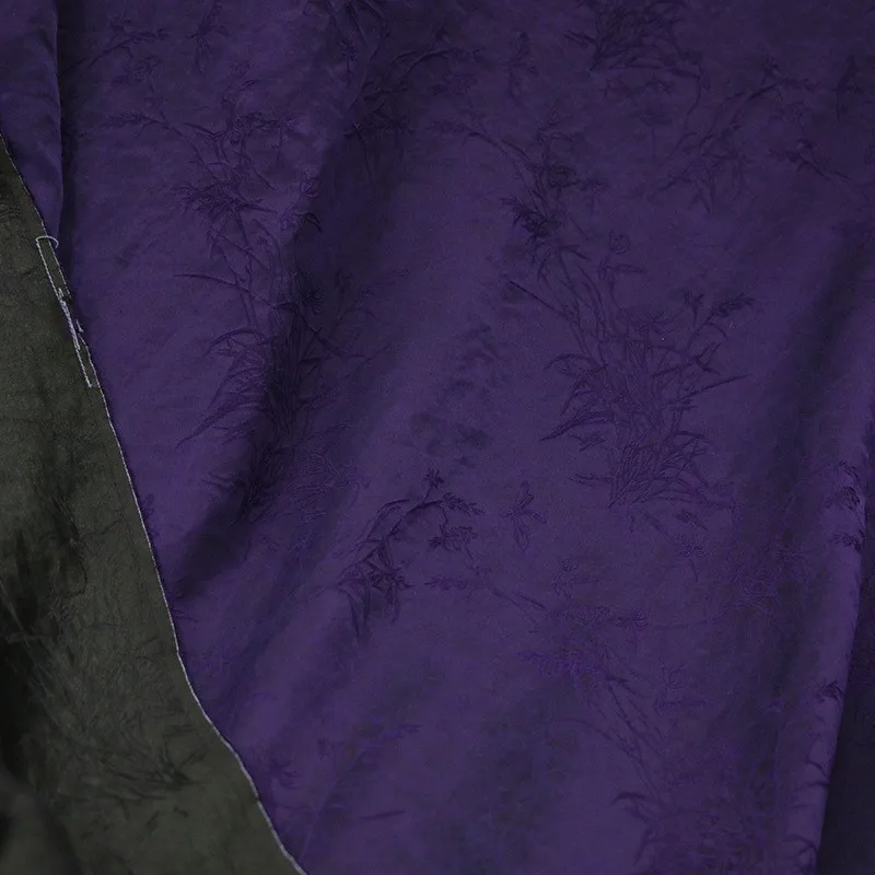 

Satin turtle-scented gauze fabric blue light purple silk jacquard traditional Chinese style top cheongsam