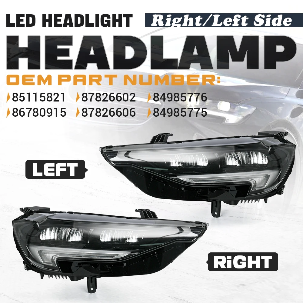 Left Driver Side/Right Passenger Side LED Headlight Headlamp For Buick Envision 21-23 85115821 86780915