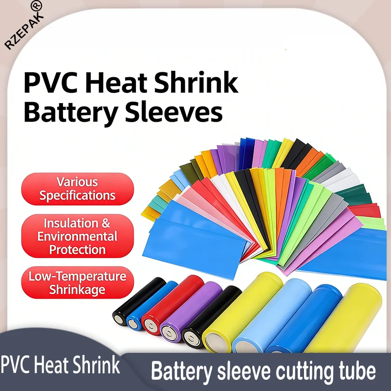 

18650/26650/21700/AA/AAA Precut Heat Shrink Tube - PVC Insulation Sleeve for Lithium Battery Protection & Wrapping