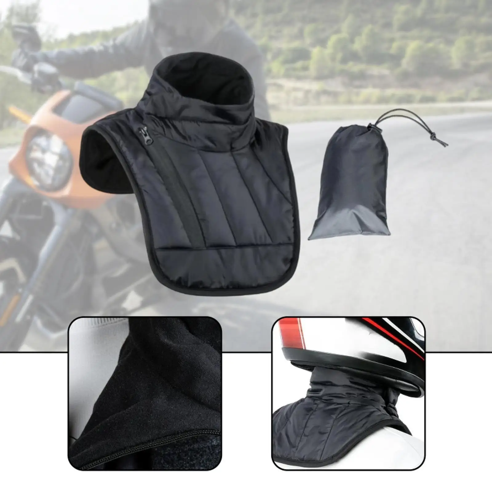 Winter Gear Thick Fleece Neck Gaiter & Chest Warmer for Motorcycle Skiing Soft Warm Windproof Cold Weather Face Mask