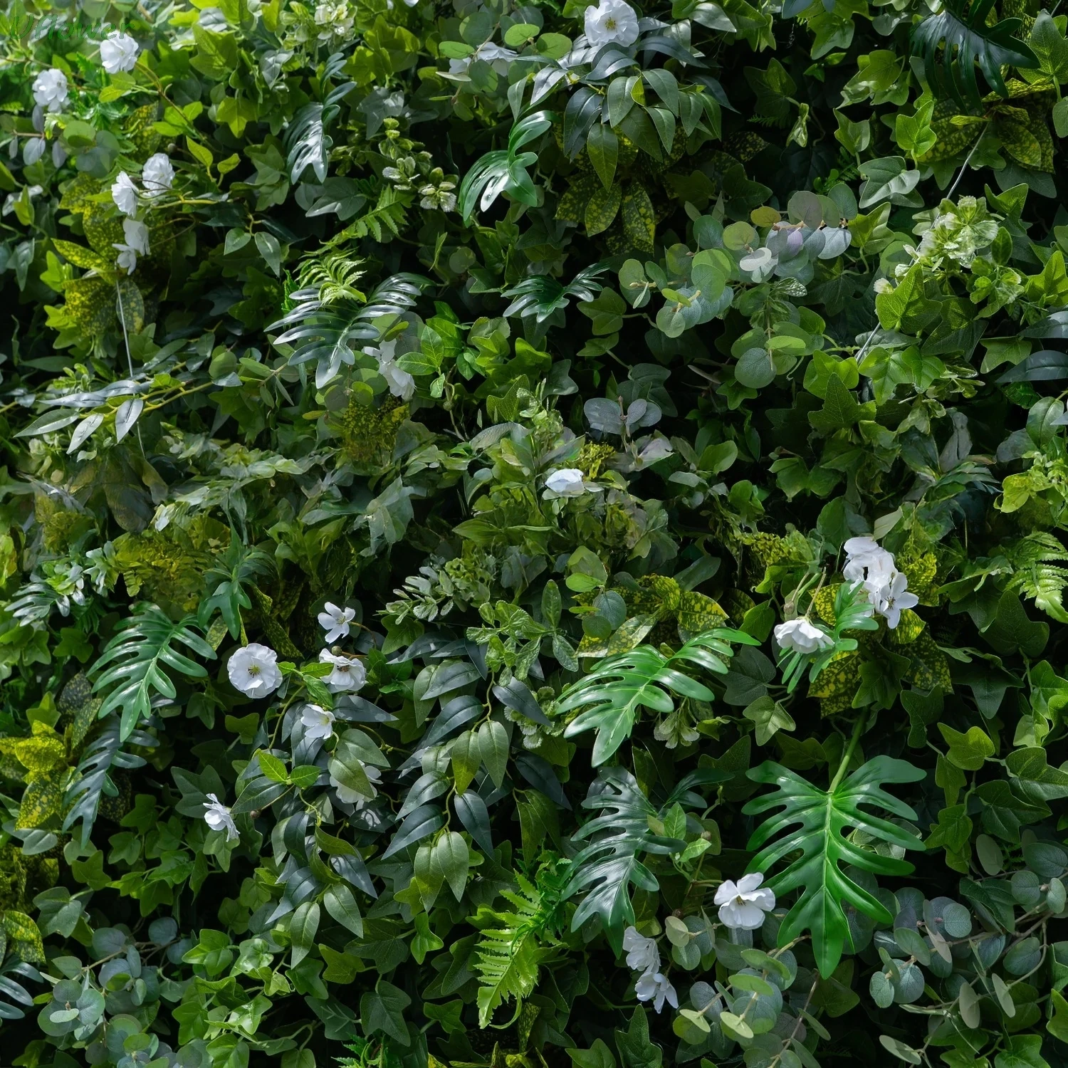 ستارة زينة على شكل زهرة صناعية على شكل زهرة من Uflower مع أوراق خضراء من القماش على شكل زهور لزينة حفلات الزفاف