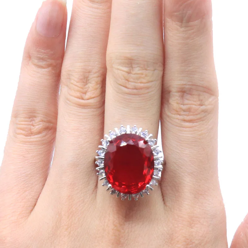 

Buy 5 Get 1 Free 22x20mm Big Gemstone Red Blood Ruby London Blue Topaz Citrine Aquamarine CZ Ladies Dating Silver Rings