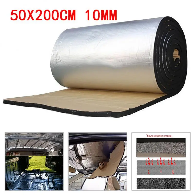 200*50cm 10/6/5/3mm Car Sound Mat Proofing Deadener Heat Noise Insulation Deadening Mat Hood Closed Cell Foam Accessories