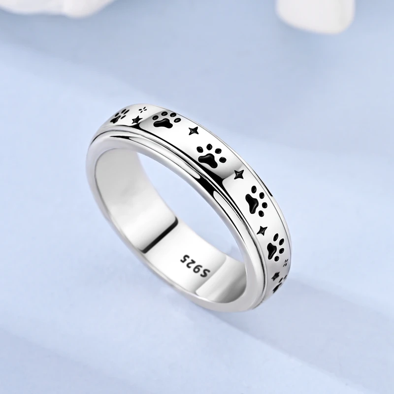 Original 925 Sterling Silver Sparkling Starry Paw Ring For Women Girls Jewelry Birthday Anniversary Gifts view 3