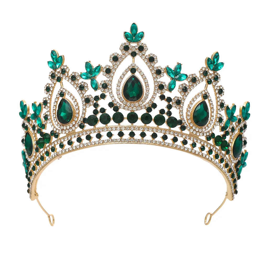 الفاخرة الراقية كريستال تاج خوذة الملكي الملكة الزفاف تيارا مأدبة غطاء الرأس حزب ثوب مجوهرات إكسسوارات الشعر
