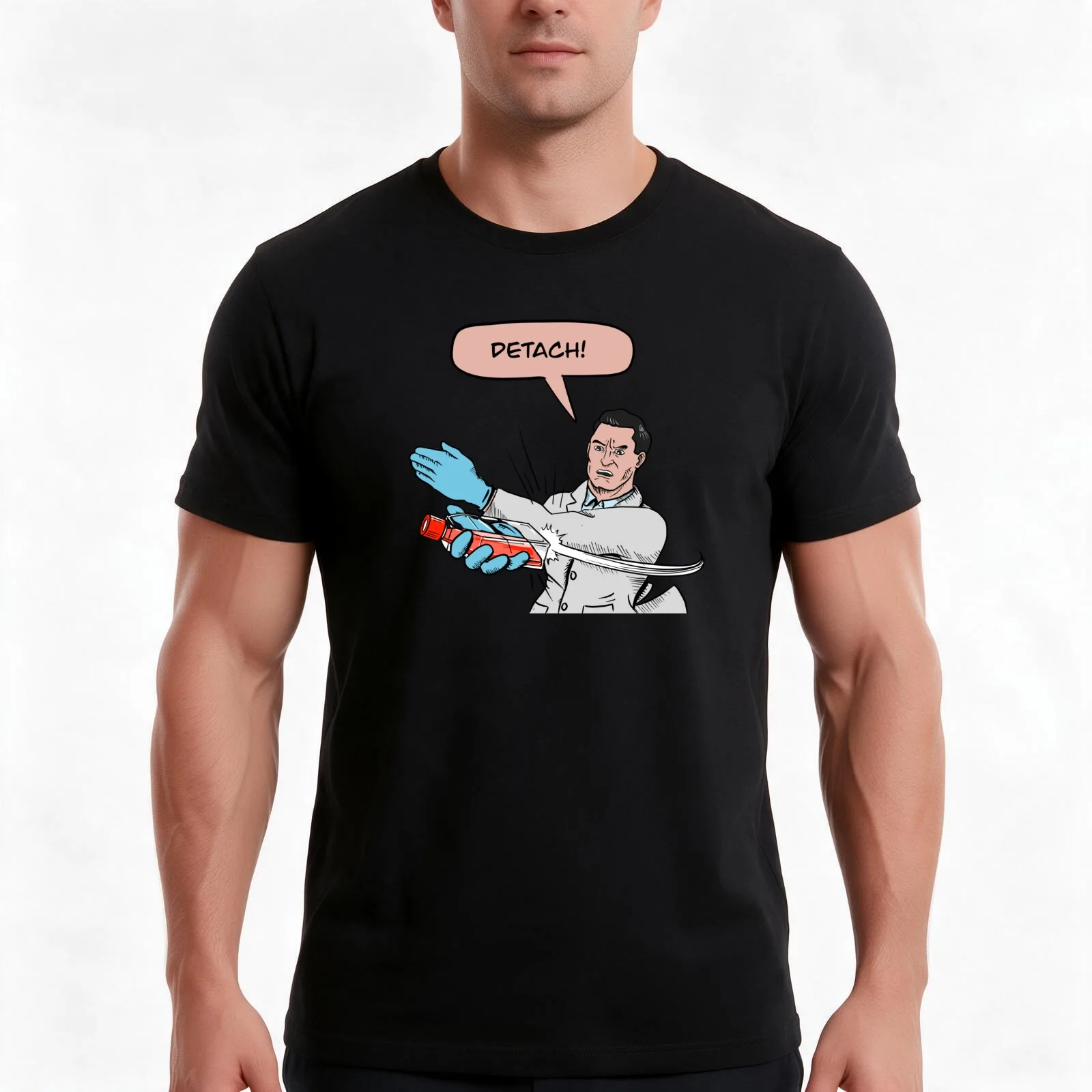 A few minutes after adding trypsin (transparent background) T-Shirt, Summer Casual Cotton Tee, Oversized Streetwear Tops
