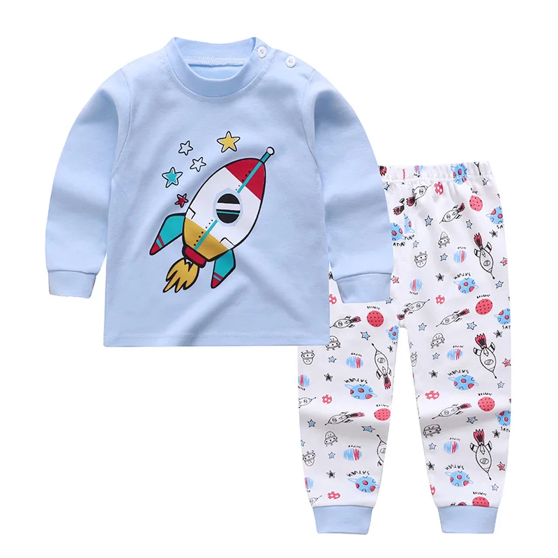 Toddler Male Baby Children Comfy Cotton New Kids Fall Winter Sleepwear Underwear 2pcs Suits Pajamas Clothing Pant Girls Homewear