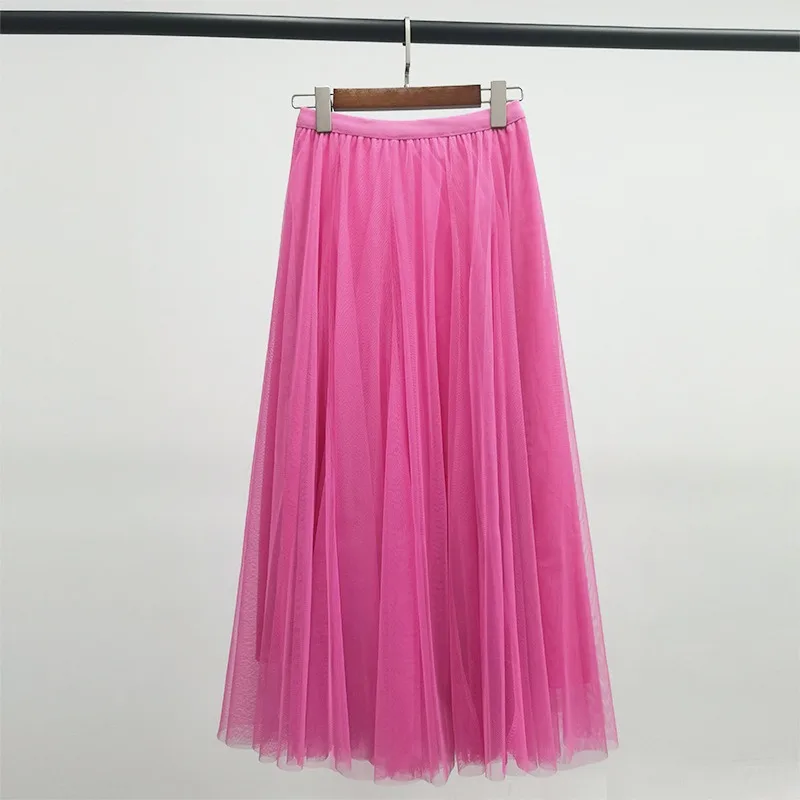 التنانير الصلبة للنساء 46 لونًا ملابس صيفية شبكية فضفاضة وبسيطة أنيقة تناسب جميع الأعمار أزياء العطلات غير الرسمية المشهورة