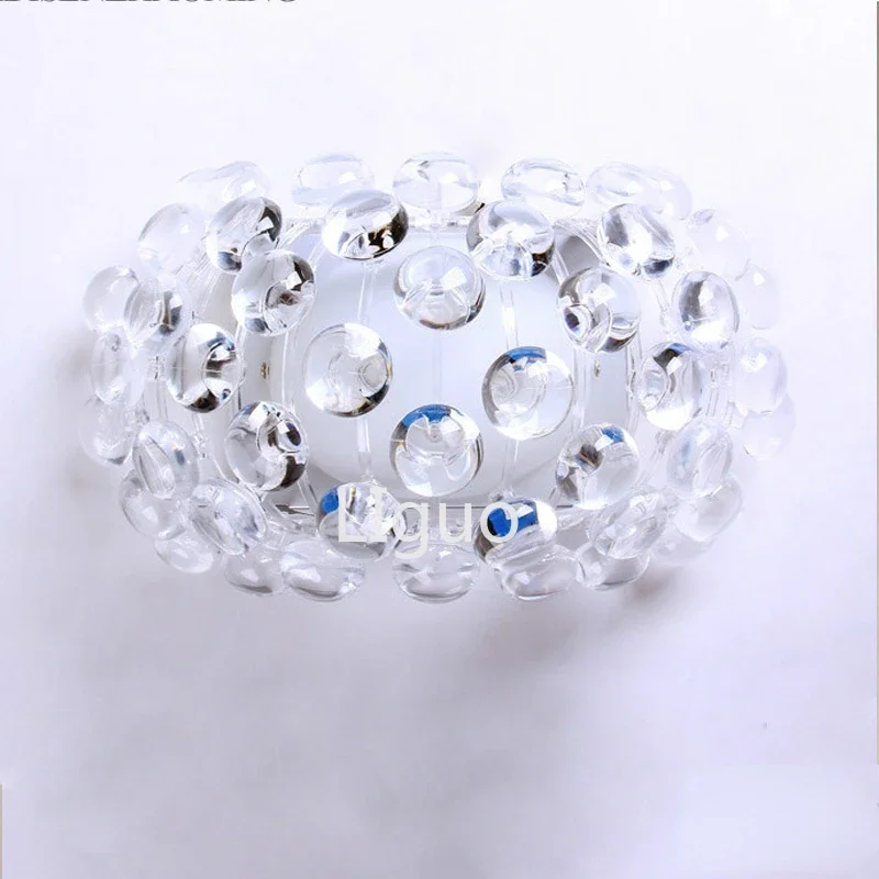 Simple modern Acrylic ion wall lamp Crystal Bead wall lights for bedroom Zeus Sweat Caboche sconces clear / amber