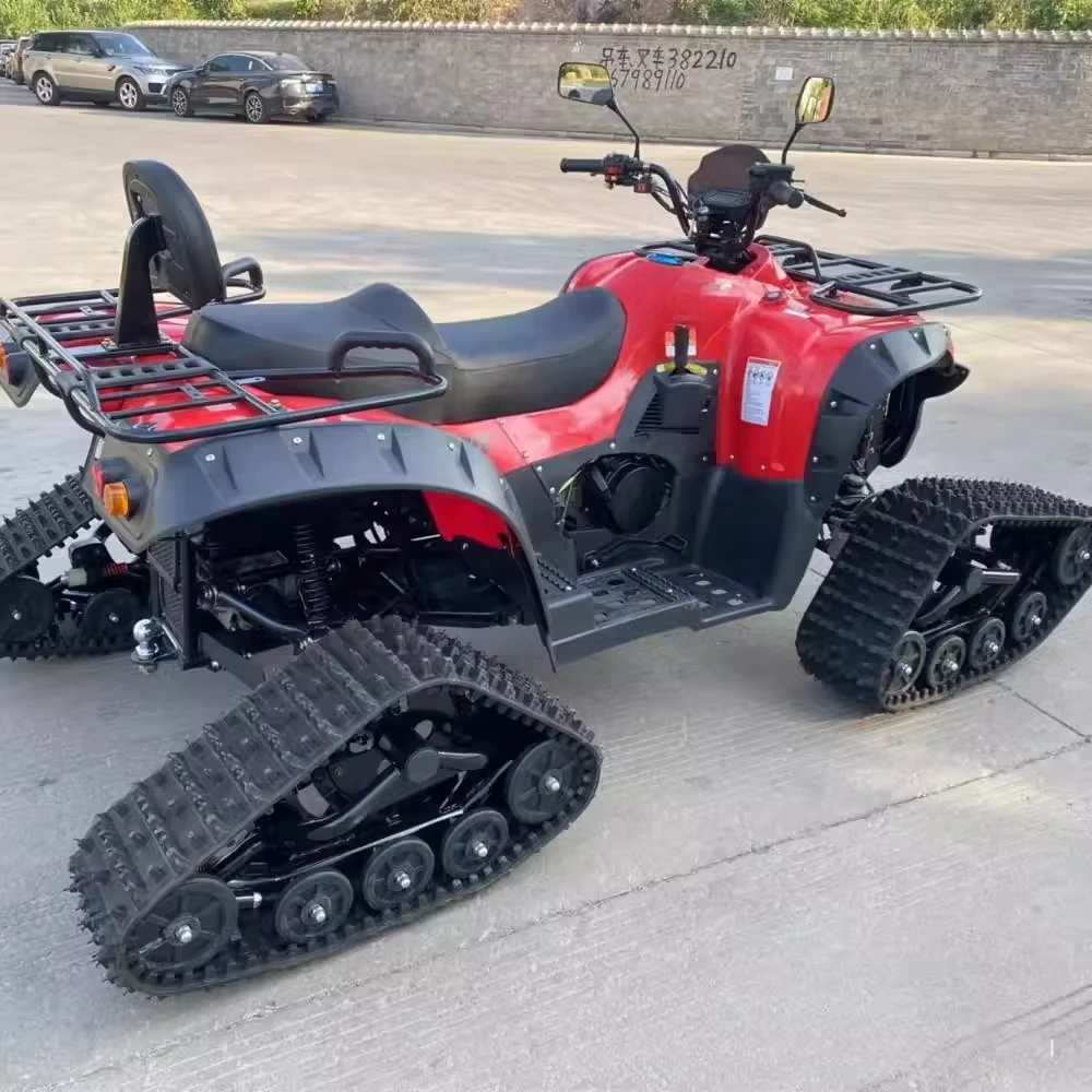 2-Person Cabin Snow Vehicle 500CC All-Track Snowmobile for Deep Snow Electric Start Mountain Rescue Recreation 4 Stroke Trail