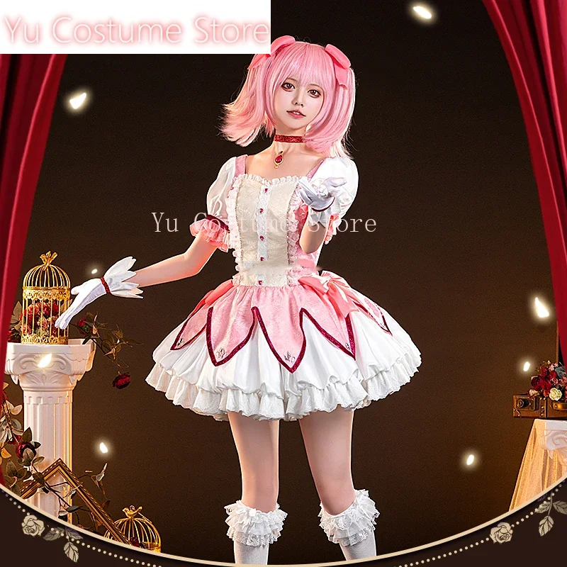 Yu Costume Anime Puella Magi Madoka Magica Kaname Madoka Battle Suit Elegant Dress Cosplay Costume Party Role Play Suit Women