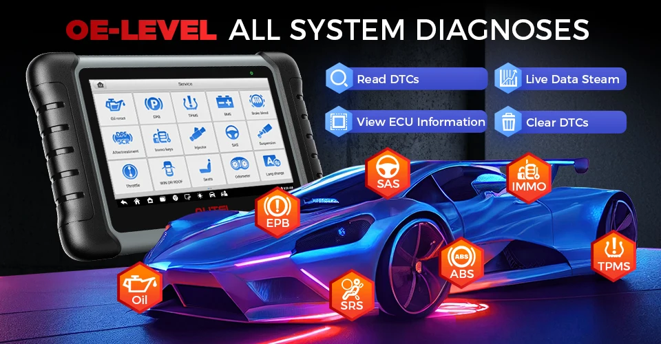 Autel MaxiCOM MK808KBT Diagnostic Tools MK808KBT OBD2 Scanner Code Reader All System Same as MK808BT PRO