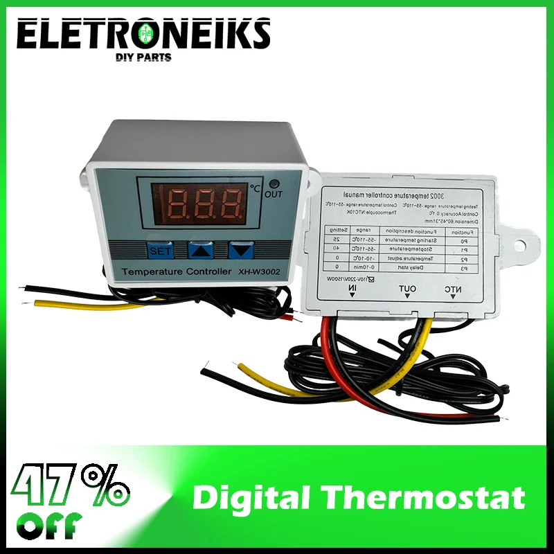 W3001 W3002 10A 12V 24V 220VAC Digital Control Temperature Microcomputer Thermostat Switch New Thermoregulator For Arduino