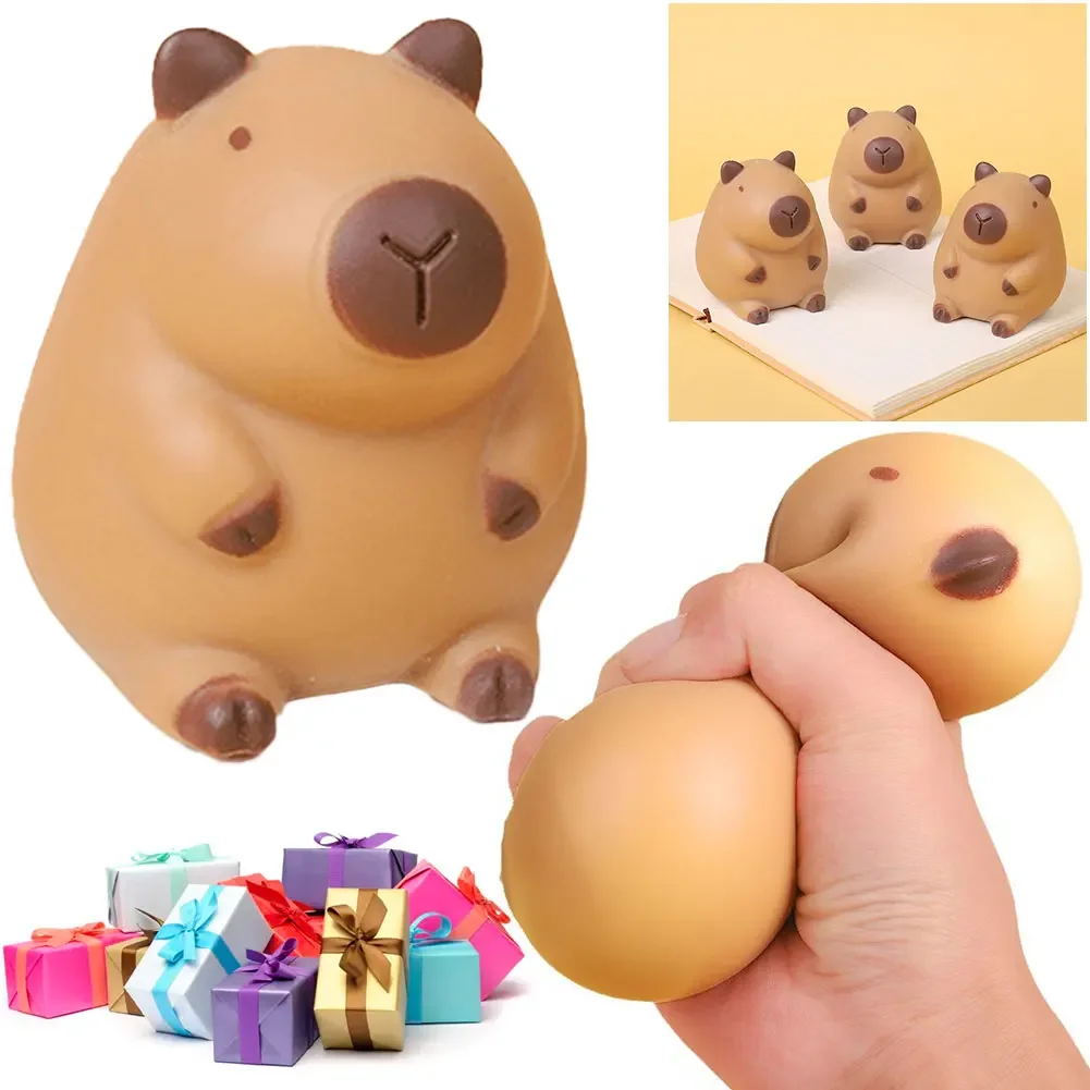 Capybara Slow Rebound Toy Stress Relief Funny Animal Squeeze Toy Cute Capybara Shape Squeeze Ball Birthday Gift for Kids