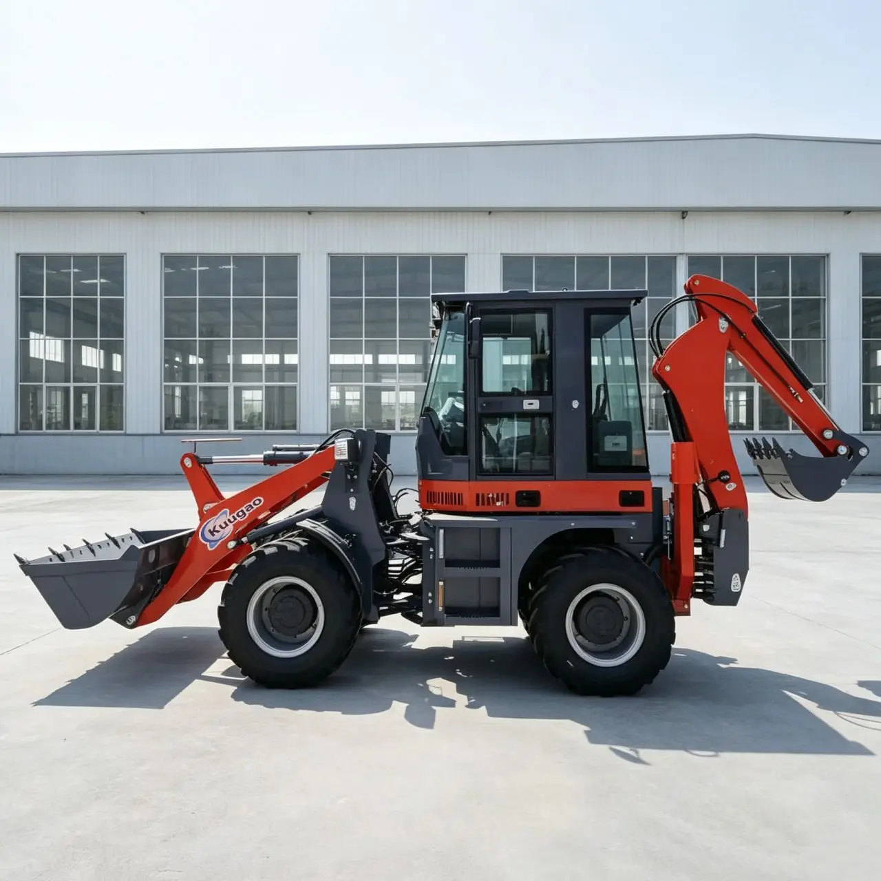 4WD Hydraulic Backhoe Loader CE Euro5 Mini Excavator Bagger Garden Mini Loader Front Loader Customized Diesel Wheel Customized