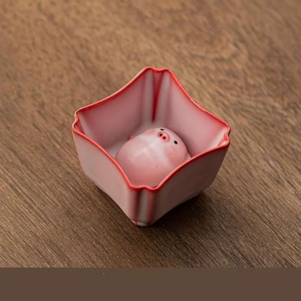 Funny Pig Spit Bubbles Ceramic Tea Cup Cartoon Procelain Teacup Water Cups Mug 110ML Creative Gifts for friends Beautiful Gift