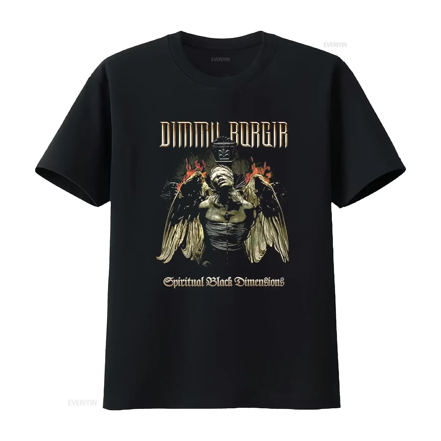DIMMU BORGIR Spiritual Black Dimensions T Shirt Gothic Metal Band Design for Men and Women vintage Washed Top For Everyday Wear