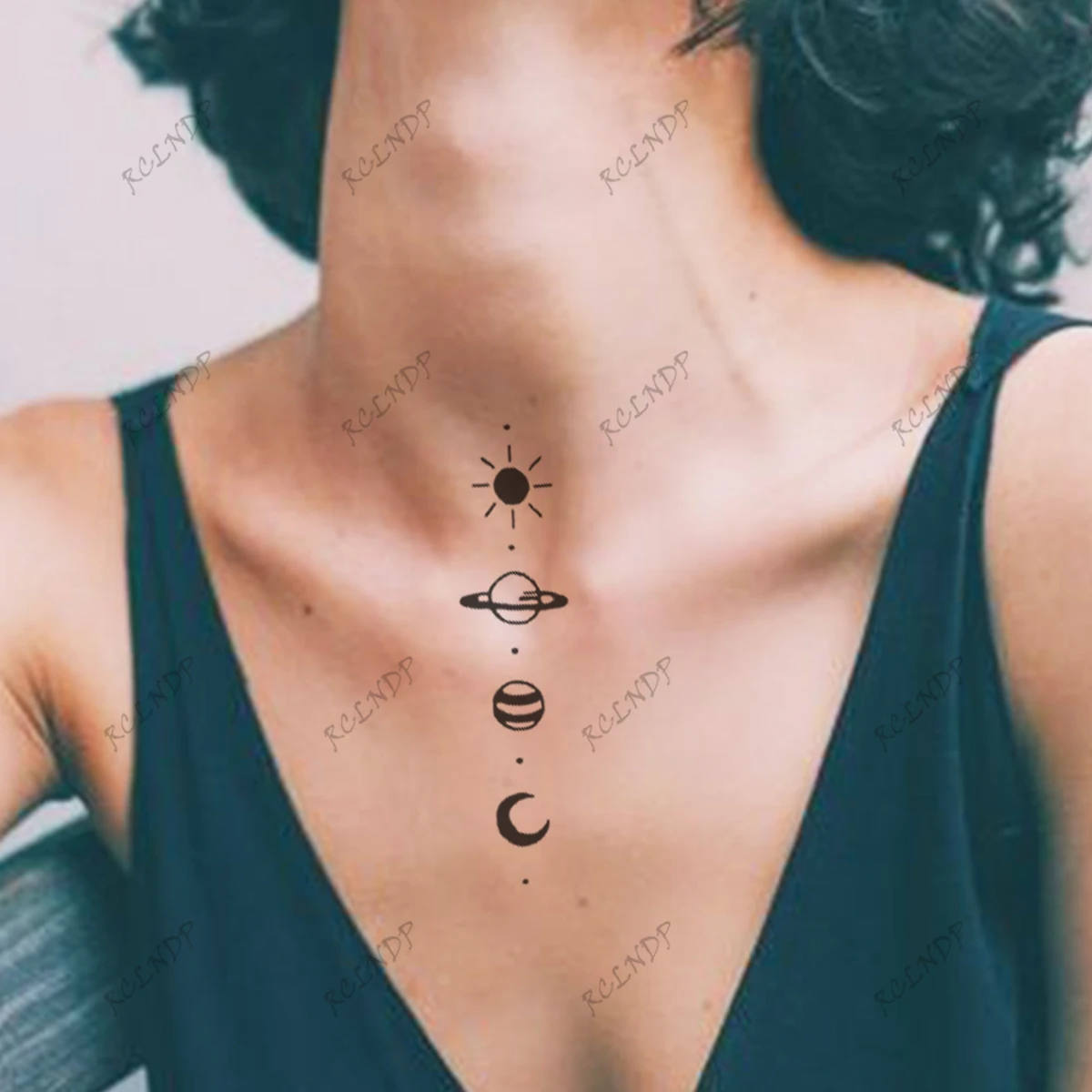 Waterproof Temporary Tattoo Sticker Moon planet Fake Tatto Flash Tatoo  Tato for Girl Women Men