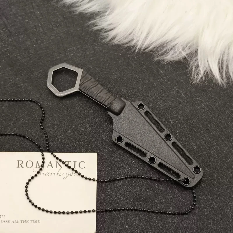 2026 New Pocket Knife Mini Neck Hanging Knife, EDC Portable Small Straight Outdoor Survival Knife + Sheath