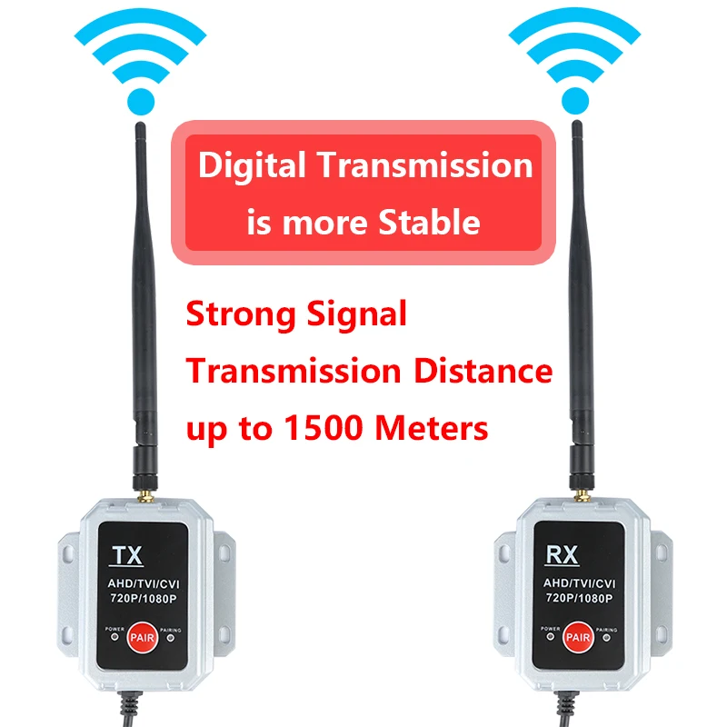 

CF-021 Wireless Transceiver 1080P AHD Video signal remote transmission 1080P TVI Video signal remote transmission